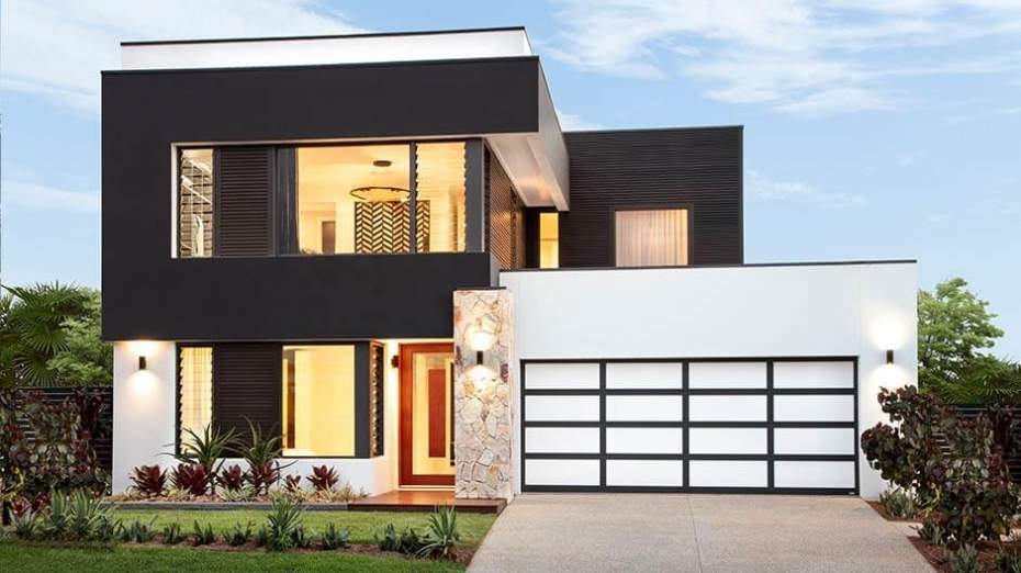 Cube Facade Double Storey House Designs