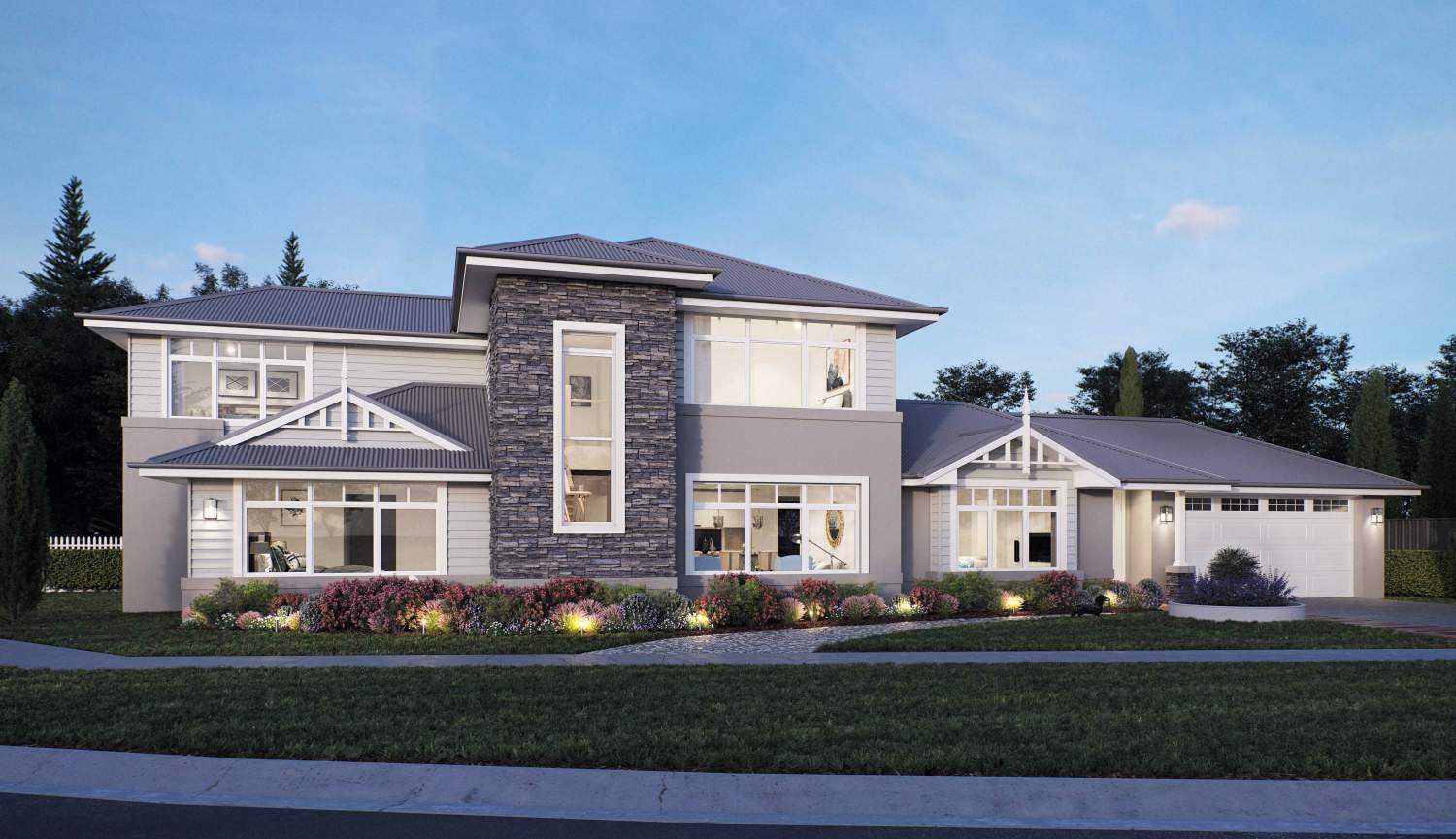 Double Storey House Design Hampton Facade