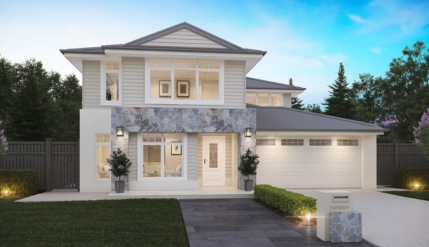 Double Storey House Design - Hampton Facade